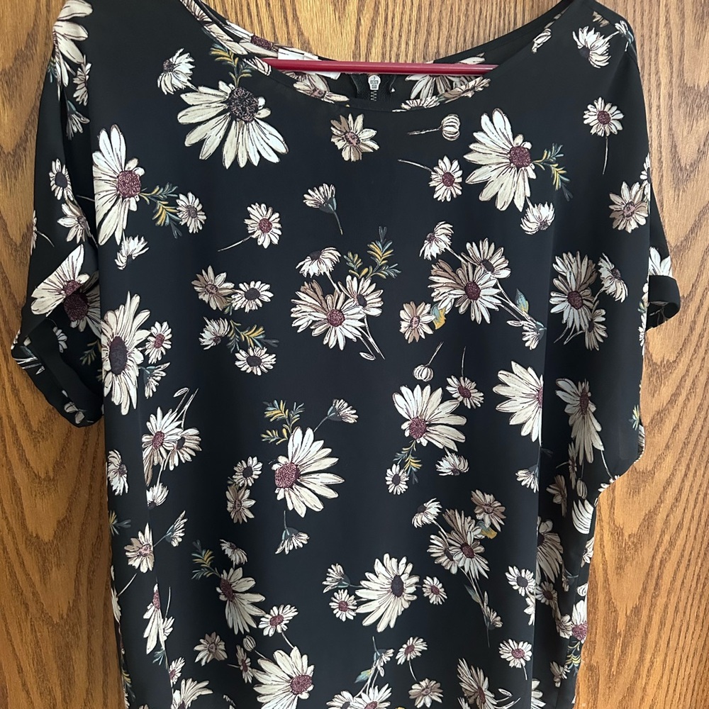 Floral Black Blouse
